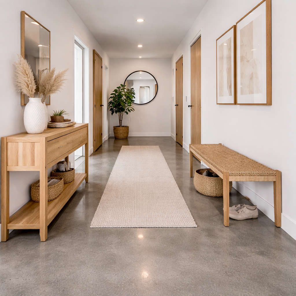 Residential polished concrete flooring
